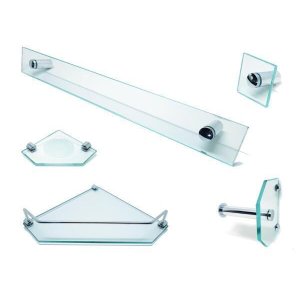 Acessórios Para Banheiro Em Vidro Incolor - Kit 5 Peças C602