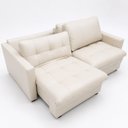 Ver imagem 3 de Sofá-Cama Retrátil e Reclinável Couro Legítimo 2 Lugares 180cm Cannes