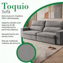 Ver imagem 3 de Sofá Toquio 2,50m Retrátil em Linho 4 Lugares Encosto Reclinável Sala Ampla Sofisticada - Cinza
