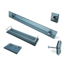 Acessórios Para Banheiro Em Vidro Fumê - Kit 5 Peças C601 - 1