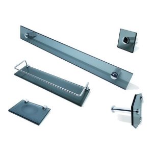 Acessórios Para Banheiro Em Vidro Fumê - Kit 5 Peças C601