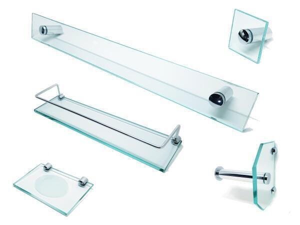 Acessórios Para Banheiro Em Vidro Incolor - Kit 5 Peças C600