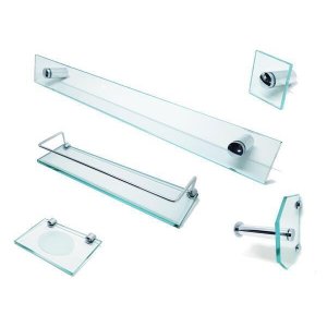 Acessórios Para Banheiro Em Vidro Incolor - Kit 5 Peças C600