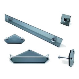 Acessórios Para Banheiro Em Vidro Fumê - Kit 5 Peças C603 - 1