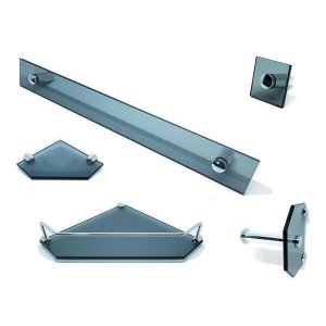 Acessórios Para Banheiro Em Vidro Fumê - Kit 5 Peças C603