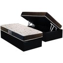 Ver imagem 1 de Cama Box Baú Solteiro: Colchão Anatômico Anjos D28 / Ag65 Pantanal + Base Crc Suede Black(88x188)