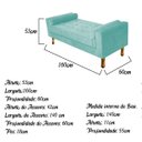 Ver imagem 3 de Recamier Baú Félix Queen Size 1,60M Suede Azul Tiffany - Doce Sonho Móveis