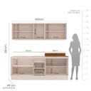 Ver imagem 2 de Armário de Cozinha Modulada Completa 4 Peças 200cm sem Tampo 250034 Koya Politorno Móveis