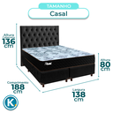 Ver imagem 3 de Kit Cama Box + Cabeceira + Colchão Casal Molas Ensacadas - Life Gold - Paropas