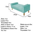 Ver imagem 3 de Recamier Baú Félix King Size 1,95M Suede Azul Tiffany - Doce Sonho Móveis