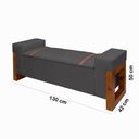 Ver imagem 4 de Recamier Baú Pés em Madeira Cama Casal 1,30m Retro Premium Estofado Estilo Decorativo Cor Cinza