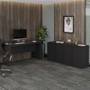 Ver imagem 6 de Conjunto de Escritório Office 2 Peças Mesa e Balcão Hera - Via Nossa - Preto