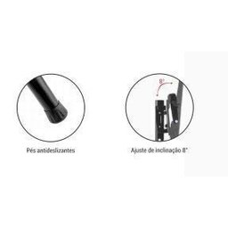 Uni Pro Tripe Pedestal de Chão para Tv Tela Plana 70 Pol 1240 a 1880 Cms Preto - 3