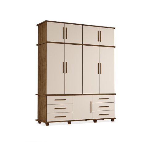 Guarda-roupa Dortmund 6 Gavetas Malbec Off White