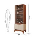 Ver imagem 3 de Kit com Cristaleira 2 Portas de Vidro e Buffet Joile com Efeito Flutuante Freijó Off White DJ Móveis
