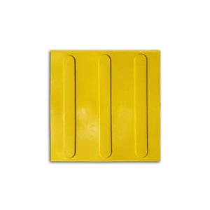 Piso Tátil 10pçs Borracha Pvc 25x25 Direcional Amarelo