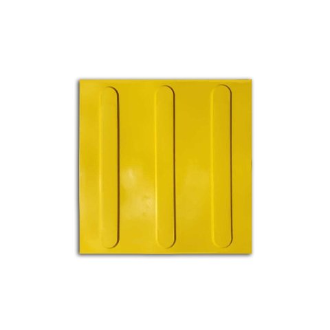 Piso Tátil 10pçs Borracha Pvc 25x25 Direcional Amarelo