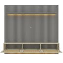 Ver imagem 4 de Estante Home para TV até 85 Polegadas com LED Ripado e Portas Rattan 100% MDF 250CMX228,8cm Nobre Native Cinza