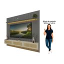 Ver imagem 5 de Estante Home para TV até 85 Polegadas com LED Ripado e Portas Rattan 100% MDF 250CMX228,8cm Nobre Native Cinza