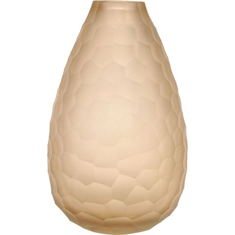 Vaso Moana Decorativo Cachepô Enfeite 22x13x13cm Vidro Âmbar