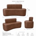 Ver imagem 5 de Sofá Decorativo Orgânigo Curvo Sala de Estar Recepção Estudio Estilo Feijao - Paraná Metal:Marrom