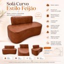 Ver imagem 4 de Sofá Decorativo Orgânigo Curvo Sala de Estar Recepção Estudio Estilo Feijao - Paraná Metal:Marrom