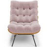 Kit 2 Poltronas Decorativas Sala de Estar Costela L02 Bouclê Rosê - Lyam Decor - 3
