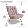 Kit 2 Poltronas Decorativas Sala de Estar Costela L02 Bouclê Rosê - Lyam Decor - 4