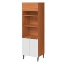 Ver imagem 1 de Paneleiro 100% Mdf 3 Portas com Nicho para Microondas Luna Cinamomo/branco