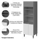 Ver imagem 4 de Paneleiro 100% Mdf 3 Portas com Nicho para Microondas Luna Cinamomo/branco