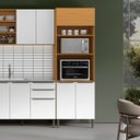 Ver imagem 5 de Paneleiro 100% Mdf 3 Portas com Nicho para Microondas Luna Cinamomo/branco