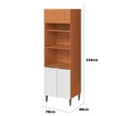 Ver imagem 3 de Paneleiro 100% Mdf 3 Portas com Nicho para Microondas Luna Cinamomo/branco