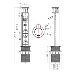 Tomada Elétrica para Mesa Forma de Torre Usb Tipo C - 6
