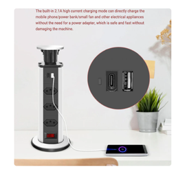 Tomada Elétrica para Mesa Forma de Torre Usb Tipo C - 5
