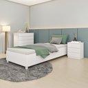 Ver imagem 2 de Cama Solteiro em MDP 94cm x 193cm Grecia Yescasa Branco/Neve
