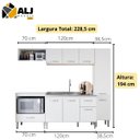 Ver imagem 3 de Cozinha Modulada 9 Portas Larissa Branco- ALJ Móveis