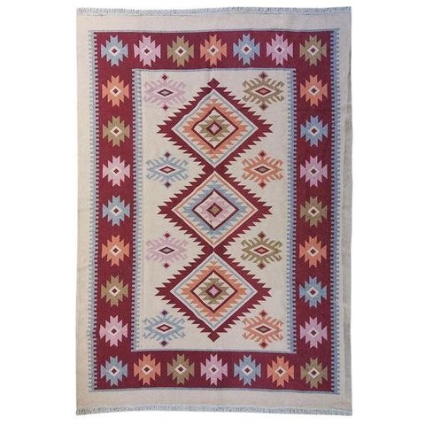 Tapete Sala Kilin Gashgai 240x300 Dupla Face Tribal 2 Red