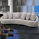 Ver imagem 2 de Sofá 3 Lugares para Sala de Estar Living Orgânico 190cm Moah T03 Linho Bege - Lyam Decor
