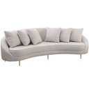 Ver imagem 1 de Sofá 3 Lugares para Sala de Estar Living Orgânico 190cm Moah T03 Linho Bege - Lyam Decor