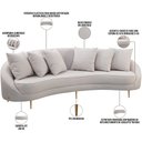 Ver imagem 4 de Sofá 3 Lugares para Sala de Estar Living Orgânico 190cm Moah T03 Linho Bege - Lyam Decor