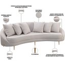 Ver imagem 3 de Sofá 3 Lugares para Sala de Estar Living Orgânico 190cm Moah T03 Linho Bege - Lyam Decor