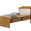Ver imagem 2 de Cama Solteiro Baú com Ú 2 Gavetas Tamires Bege/Nature