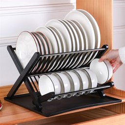 Escorredor de Pratos Dobrável Plástico Aço Inox - Quanhe - 2