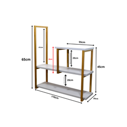 Nicho TRIPLO metalon 110X20  BRANCO/DOURADO  METALICO 03 - 2