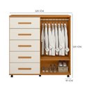 Ver imagem 3 de Guarda Roupa Casal Triton Plus 11 Portas com Espelho e Cômoda Toronto Cinamomo Off White - Móveis Al