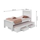 Ver imagem 3 de Cama Solteiro Athenas 2 Gavetas c/Auxiliar Branco - Lopas