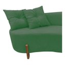 Ver imagem 2 de Sofá Orgânico Curvo Feijão 130 Pés de Madeira Veludo Verde