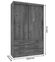 Ver imagem 3 de Guarda Roupa Solteiro com Espelho 2 Portas de Correr 6 Gavetas com Pés 133cm Chicago Branco - TCIL Móveis