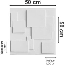 Revestimento Parede 3D Plastico Ilove3D Mod. Quadratto 9M² - 10