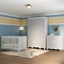 Ver imagem 1 de Quarto de Bebê Completo com Berço Americano 3 em 1 Dengo Multimóveis Mp4584 Branco/off White